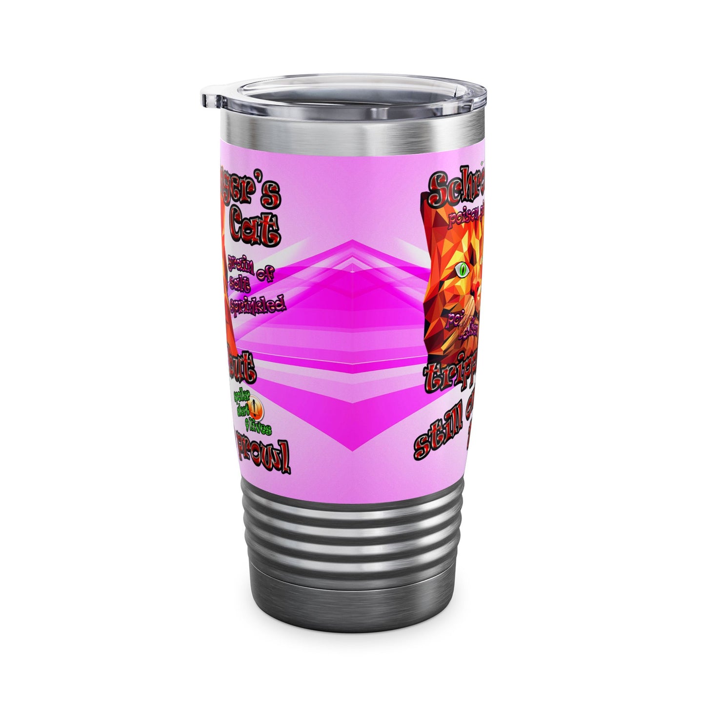 schrodinger's cat - Ringneck Tumbler, 20oz (light blue-pink wave)