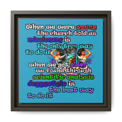 doggystyle - framed canvas art (turquoise)