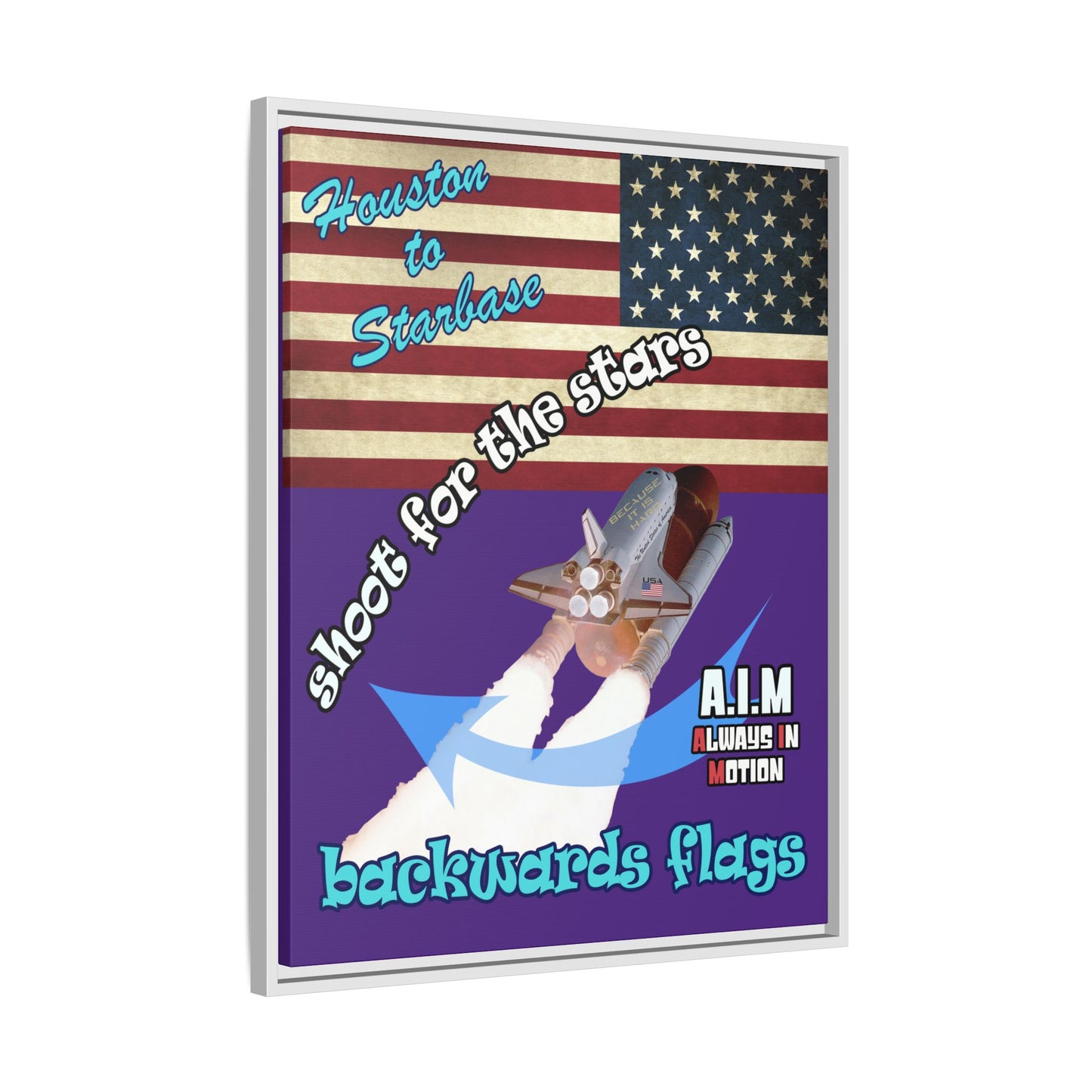 shoot for the stars - framed canvas art (purple)