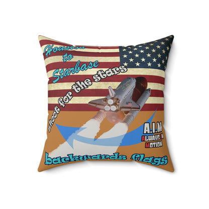 shoot for the stars - Faux Suede Square Pillow - (light brown)