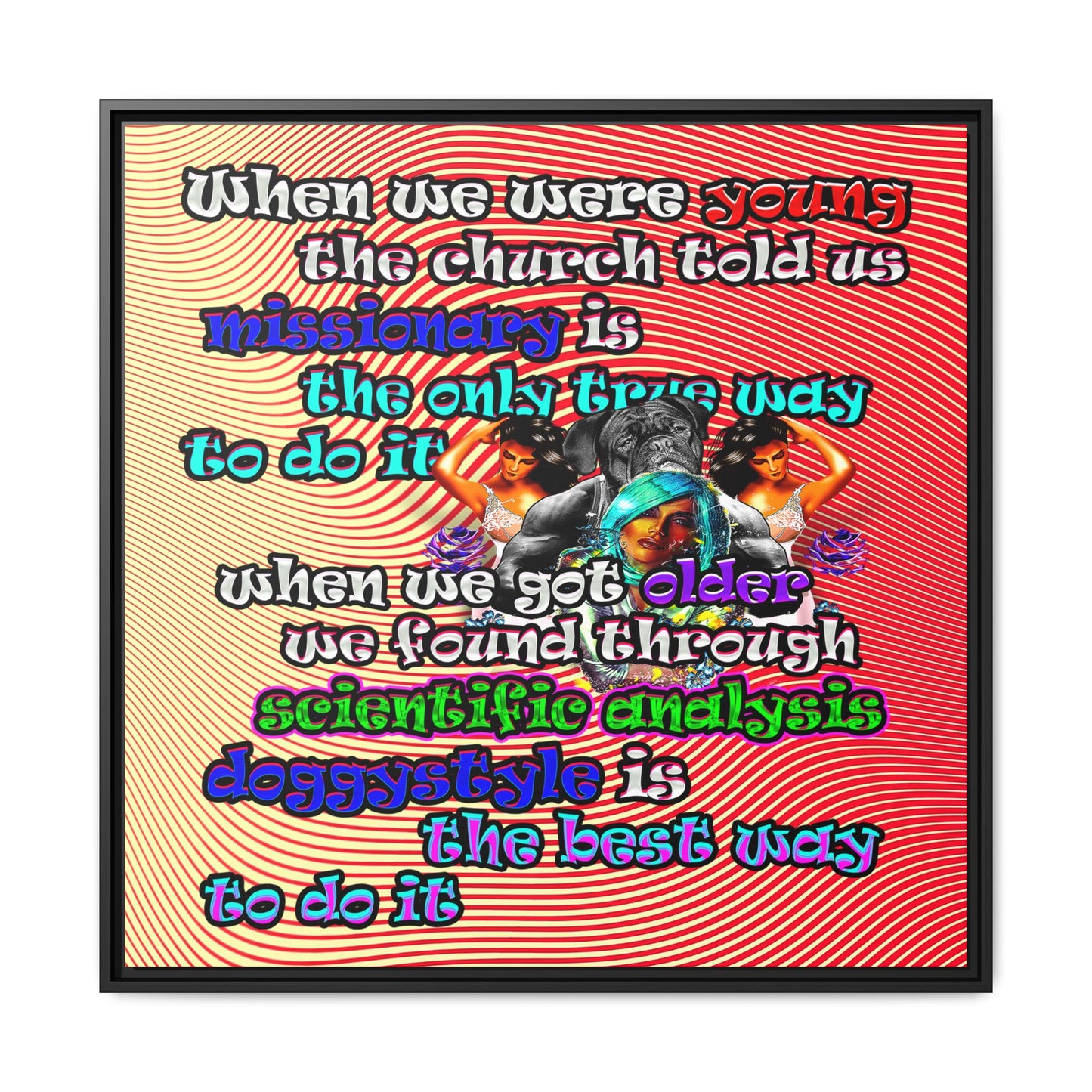 doggystyle - framed canvas art (yellow-orange wave)