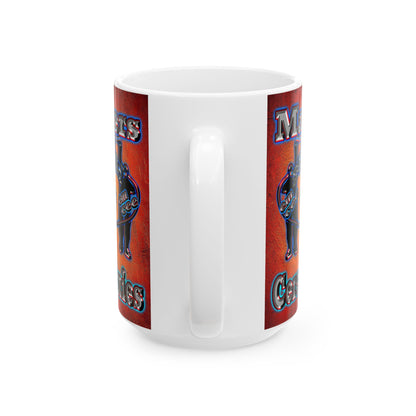 em cee squared - White Mug (burnt orange)
