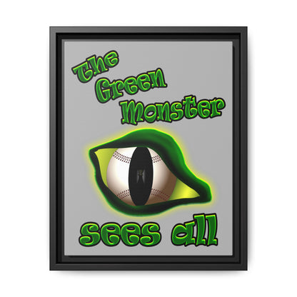green monster - framed canvas art (light grey)