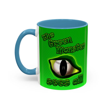 green monster - Accent Mug (logo green)