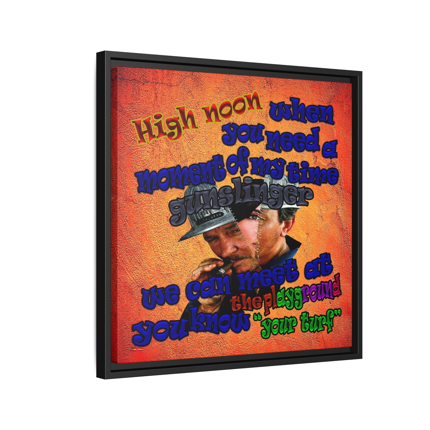 high noon - framed canvas art (burnt orange)