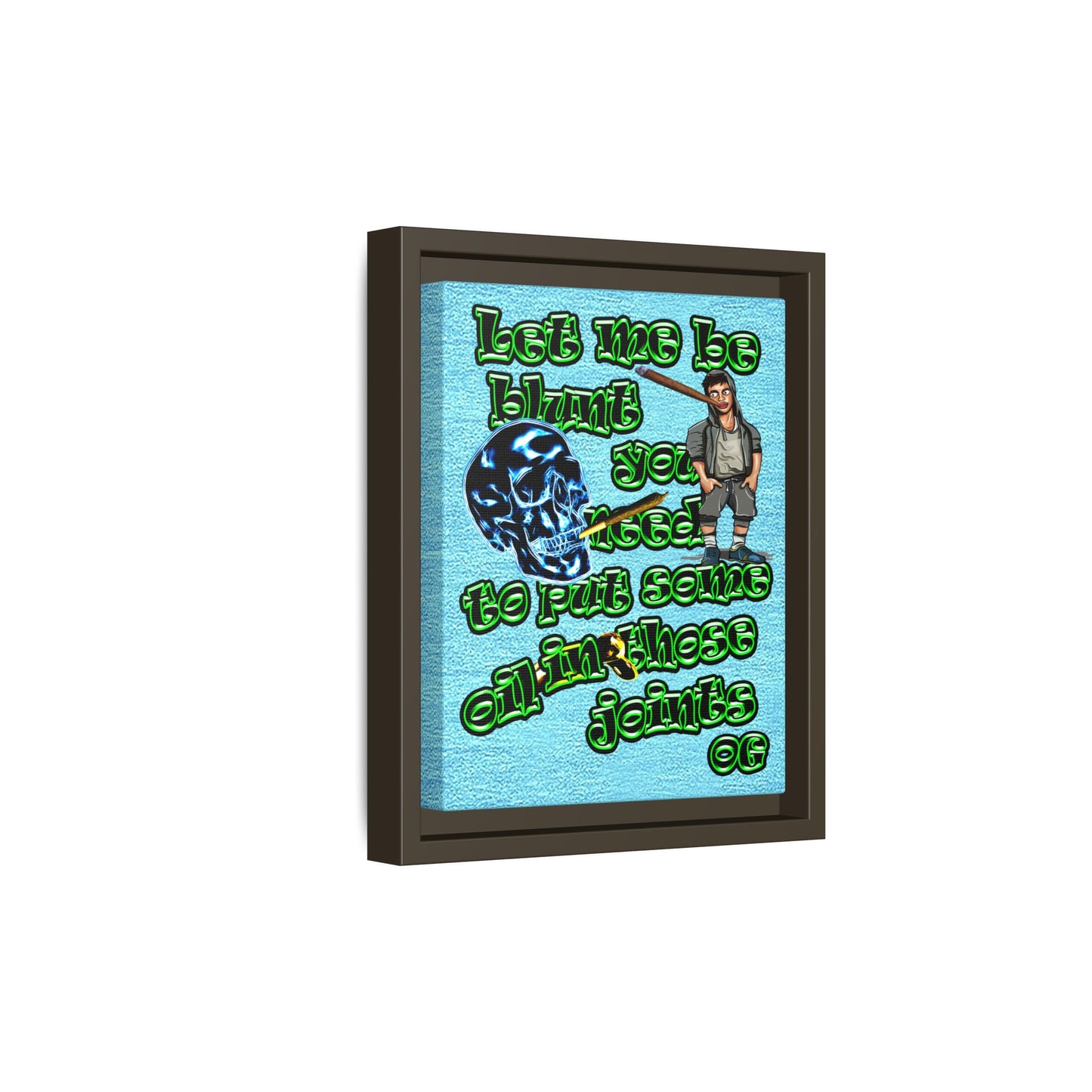 og - framed canvas art (faded blue)