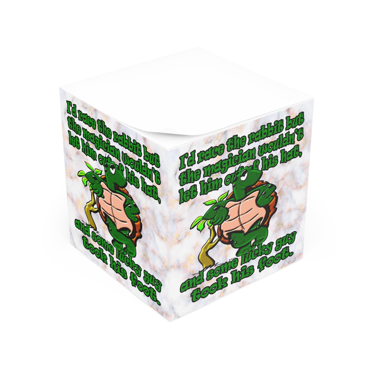 turtle race - note cube (white marble)