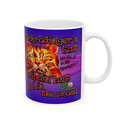 schrodinger's cat - White Mug (purple-pink wave)