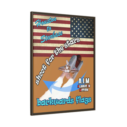 shoot for the stars - framed canvas art (light brown)