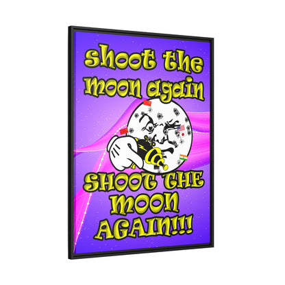 shoot the moon again - framed canvas art (purple-pink wave)