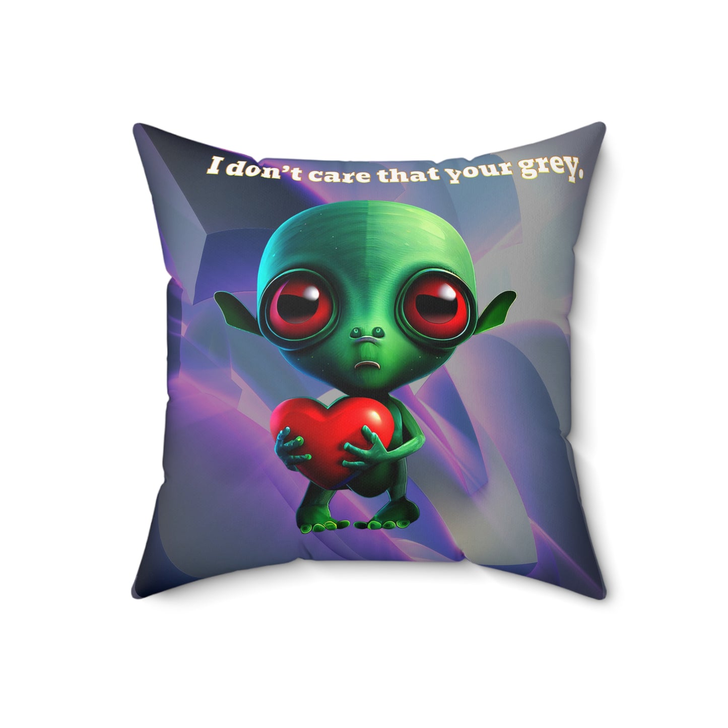 I don't care that your grey - Spun Polyester Square Pillow - (grey-pink wave)