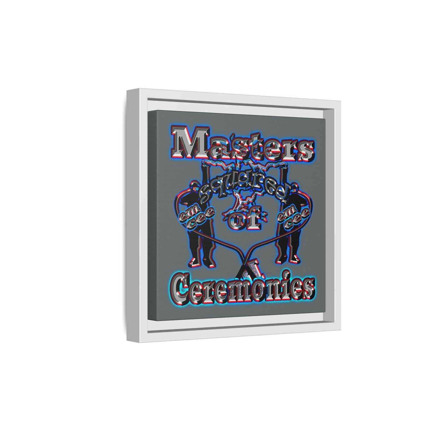 em cee squared - framed canvas art (dark grey)