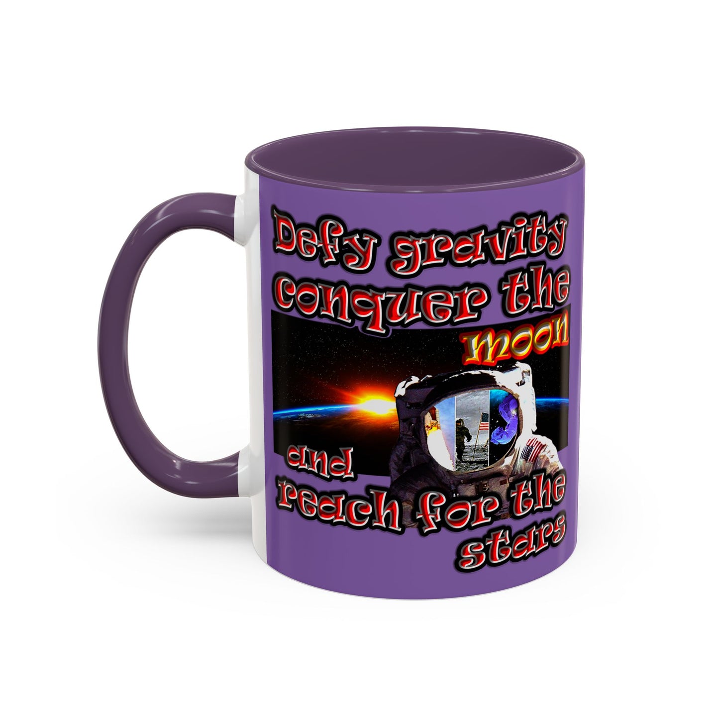 defy conquer reach - Accent Mug (light purple)