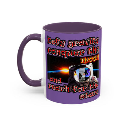 defy conquer reach - Accent Mug (light purple)