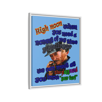 high noon - framed canvas art (light blue)