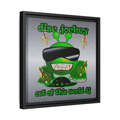 disc jockey - framed canvas art (brushed nickel)