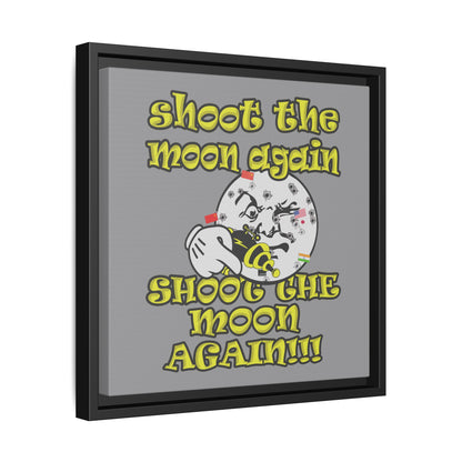 shoot the moon again - framed canvas art (grey)