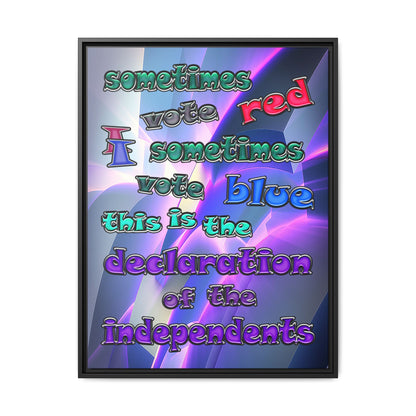 declaration of the independents - framed canvas art (grey-pink wave)
