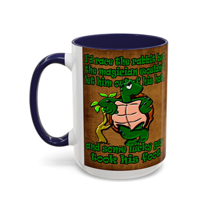 turtle race - Accent Mug (brown papyrus)