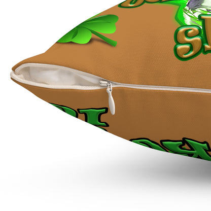 celtics logo - Spun Polyester Square Pillow - (light brown)