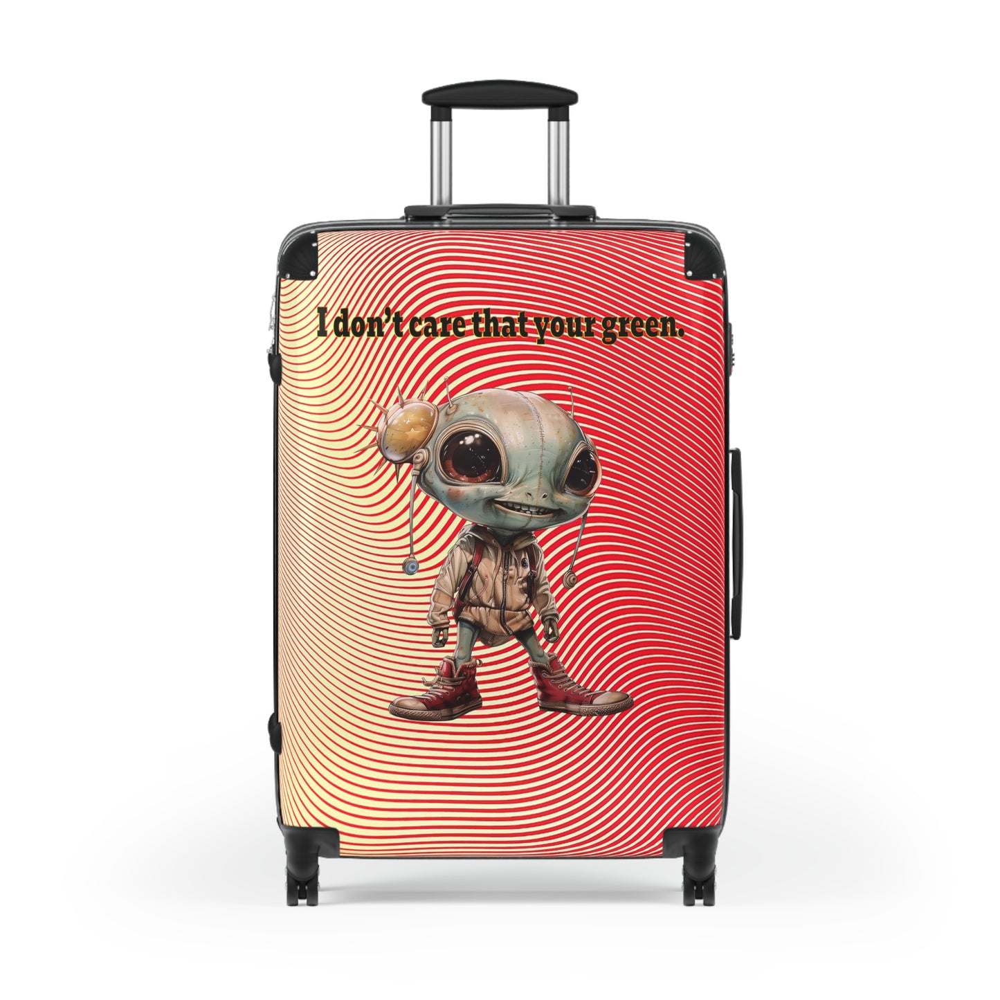 I don't care that your green - Suitcase (yellow-orange wave)