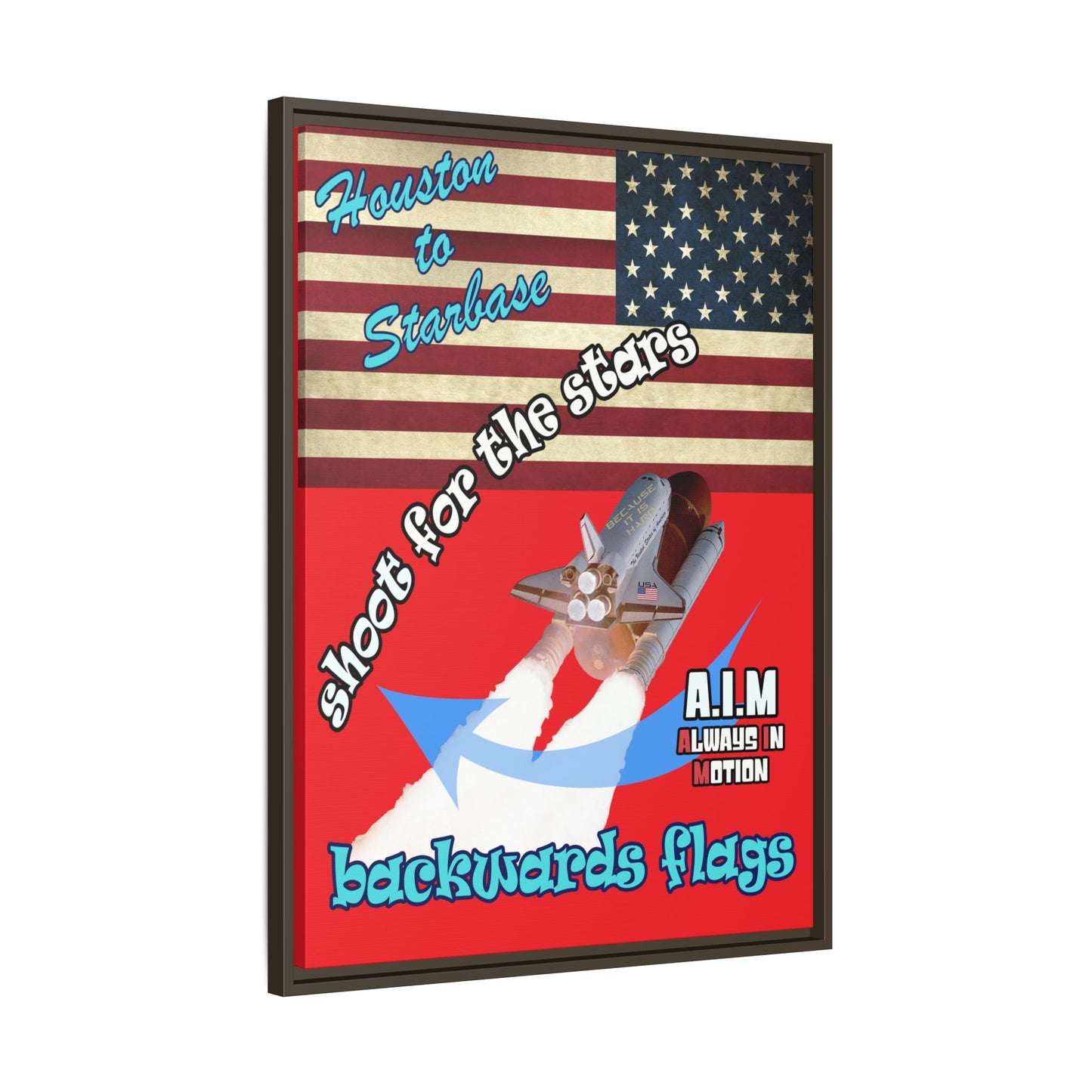shoot for the stars - framed canvas art (red)