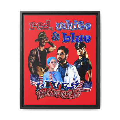 rw&b lives matter - framed canvas art (red)