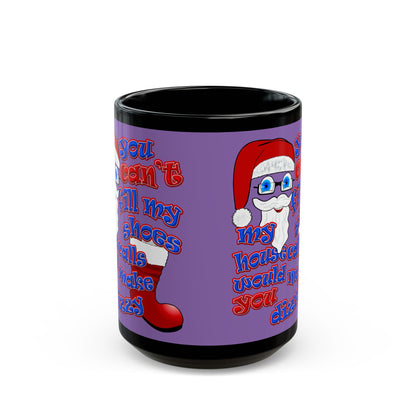 santa's shoes - Black Mug (light purple)