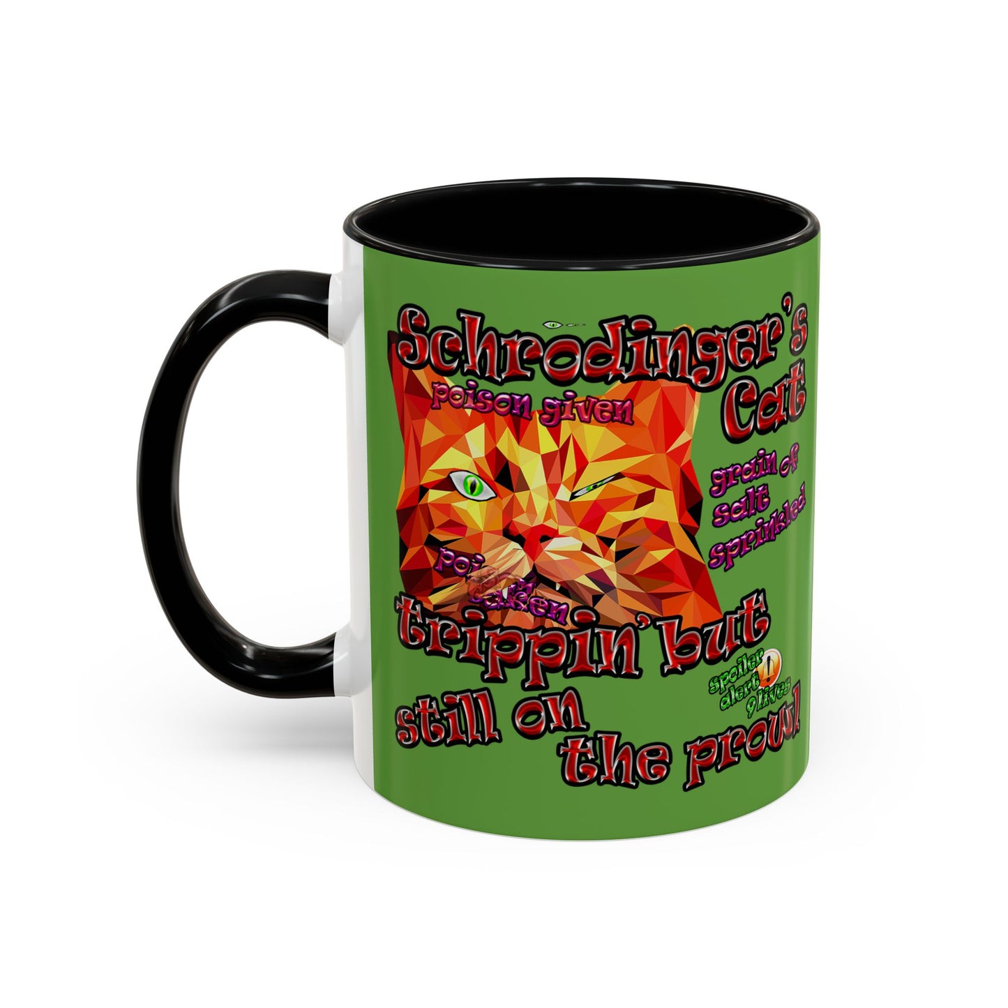 schrodinger's cat - Accent Mug (green)