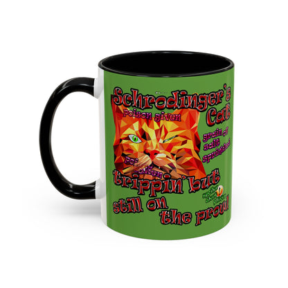 schrodinger's cat - Accent Mug (green)