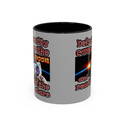 defy conquer reach - Accent Mug (light grey)