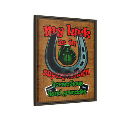 my luck - framed canvas art (brown papyrus)