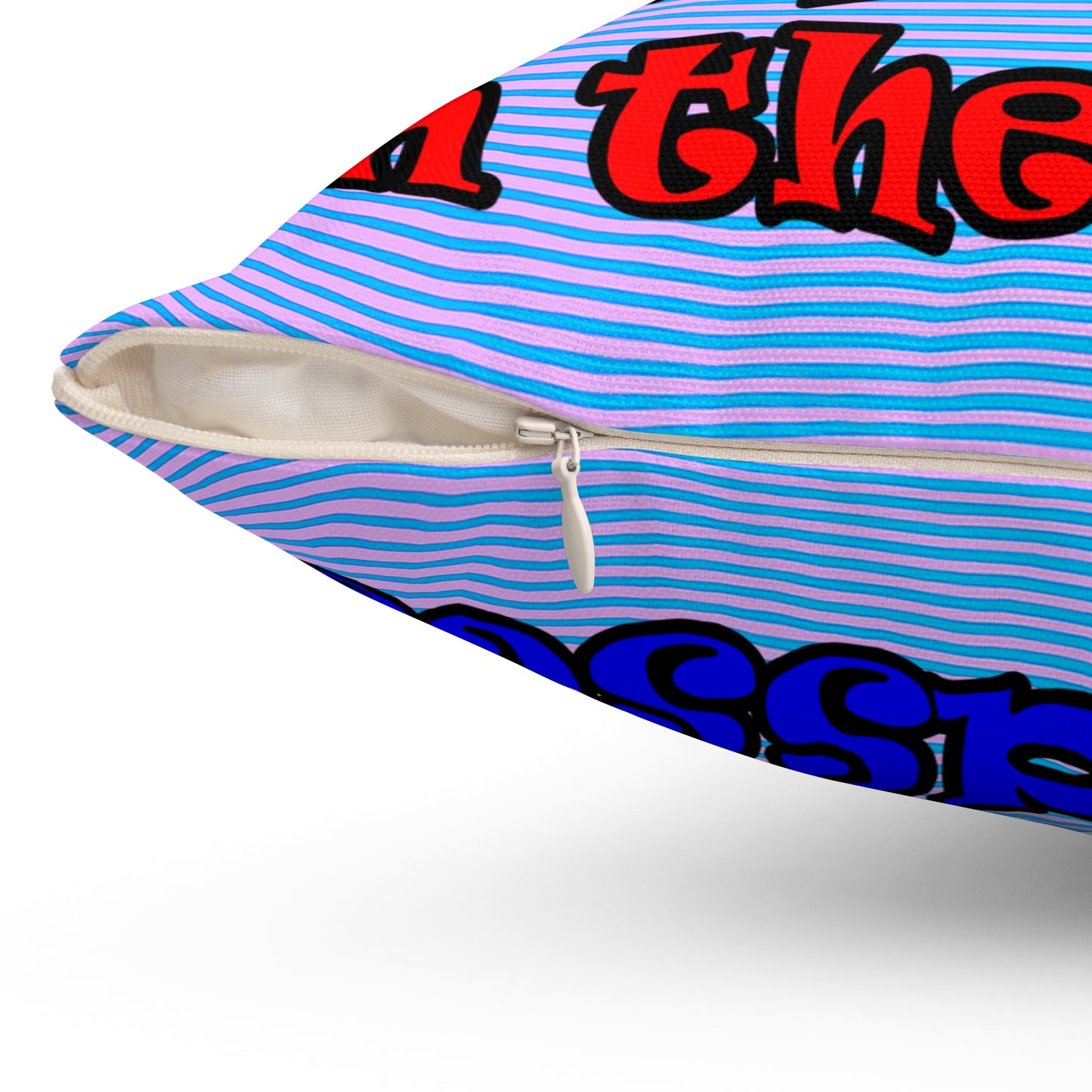 donkeys and elephants - Spun Polyester Square Pillow - (light blue-purple wave)