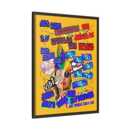 drop the beat - framed canvas art (yellow)