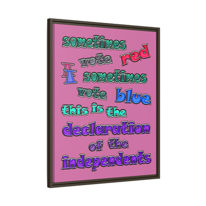 declaration of the independents - framed canvas art (light pink)