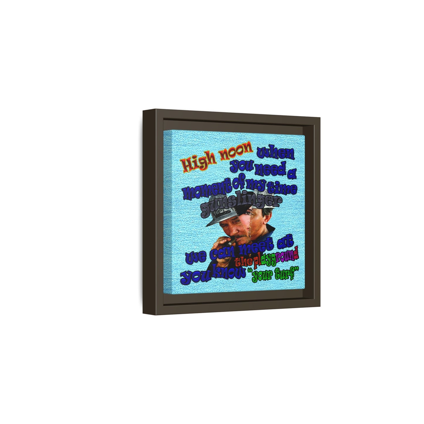 high noon - framed canvas art (faded blue)