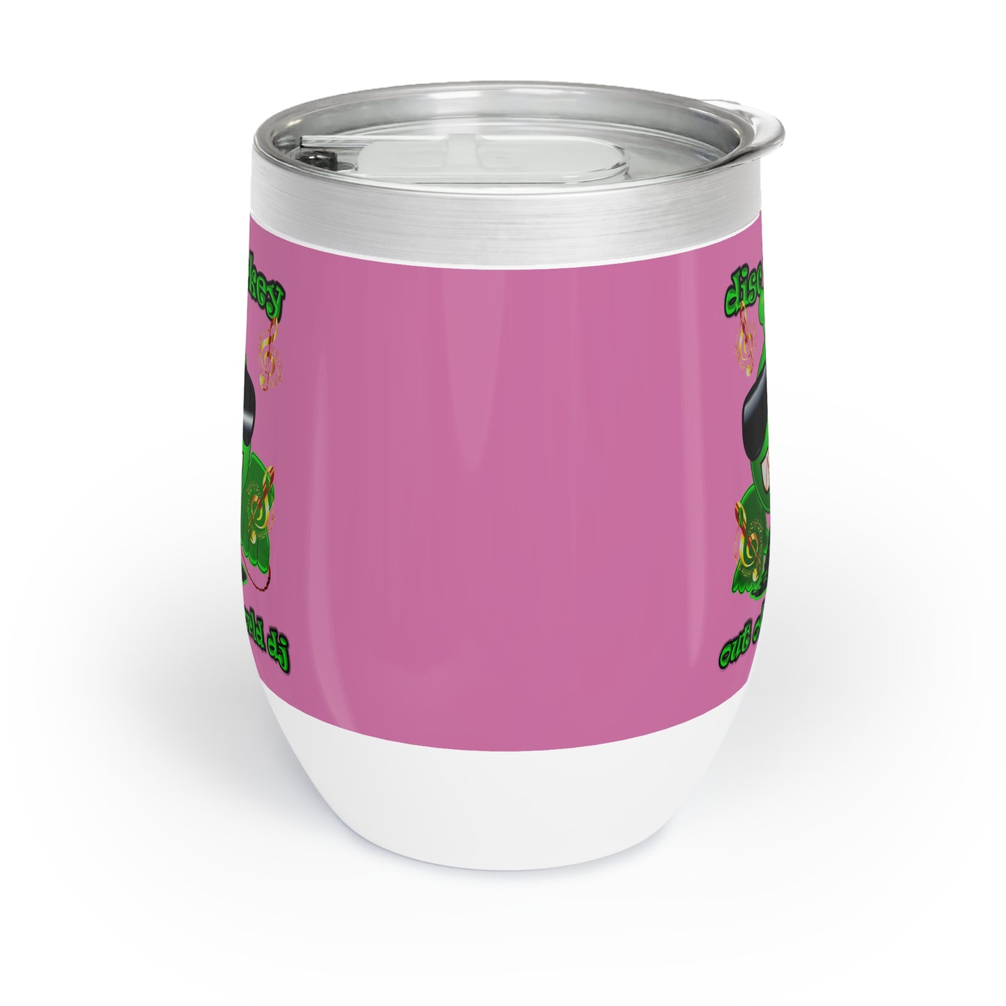 disc jockey - Chill Wine Tumbler (light pink)