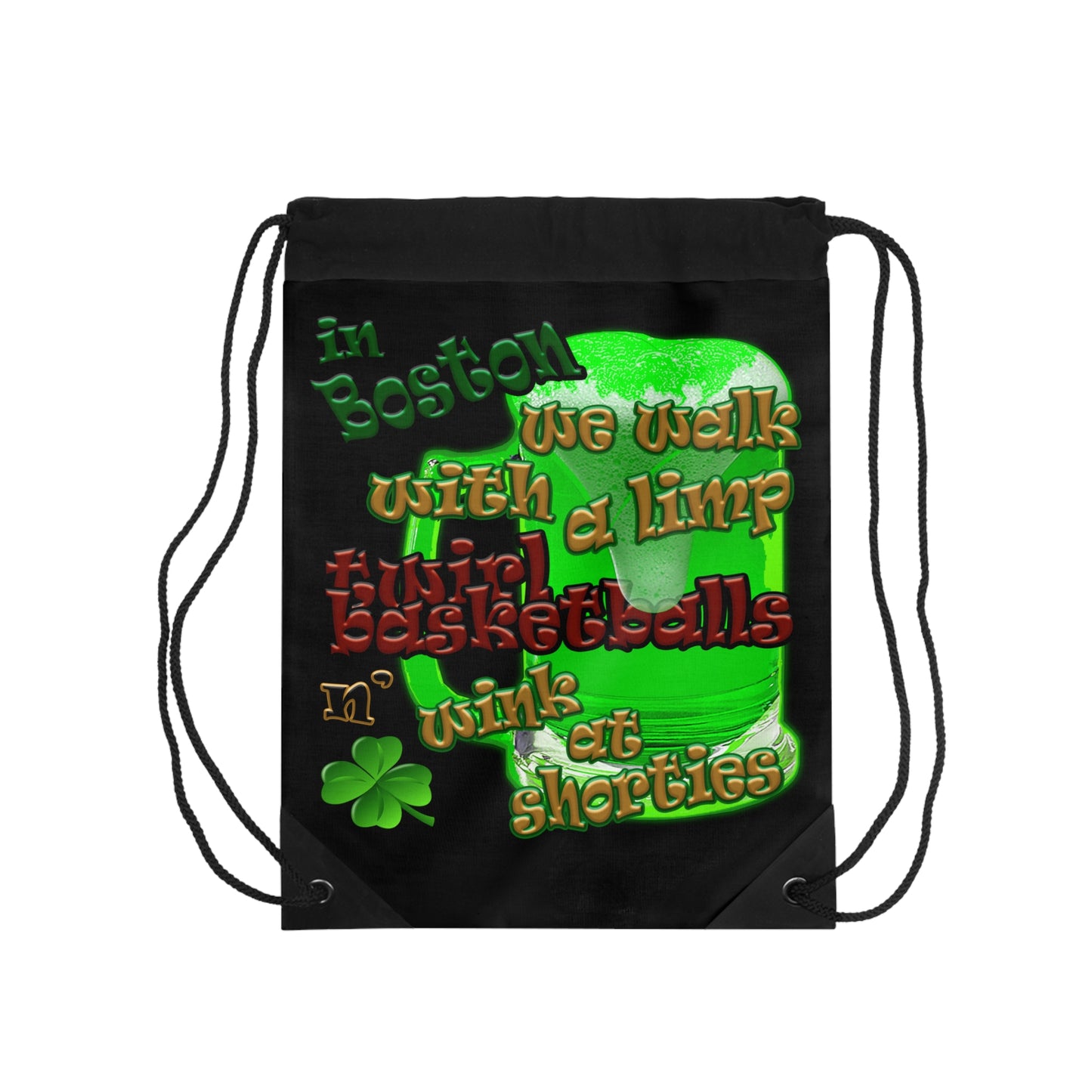 celtics logo - Drawstring Bag (black)