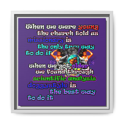 doggystyle - framed canvas art (purple)