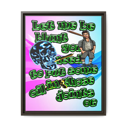 og - framed canvas art (light blue-pink wave)