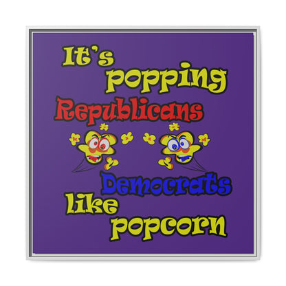 popping like popcorn - framed canvas art (purple)