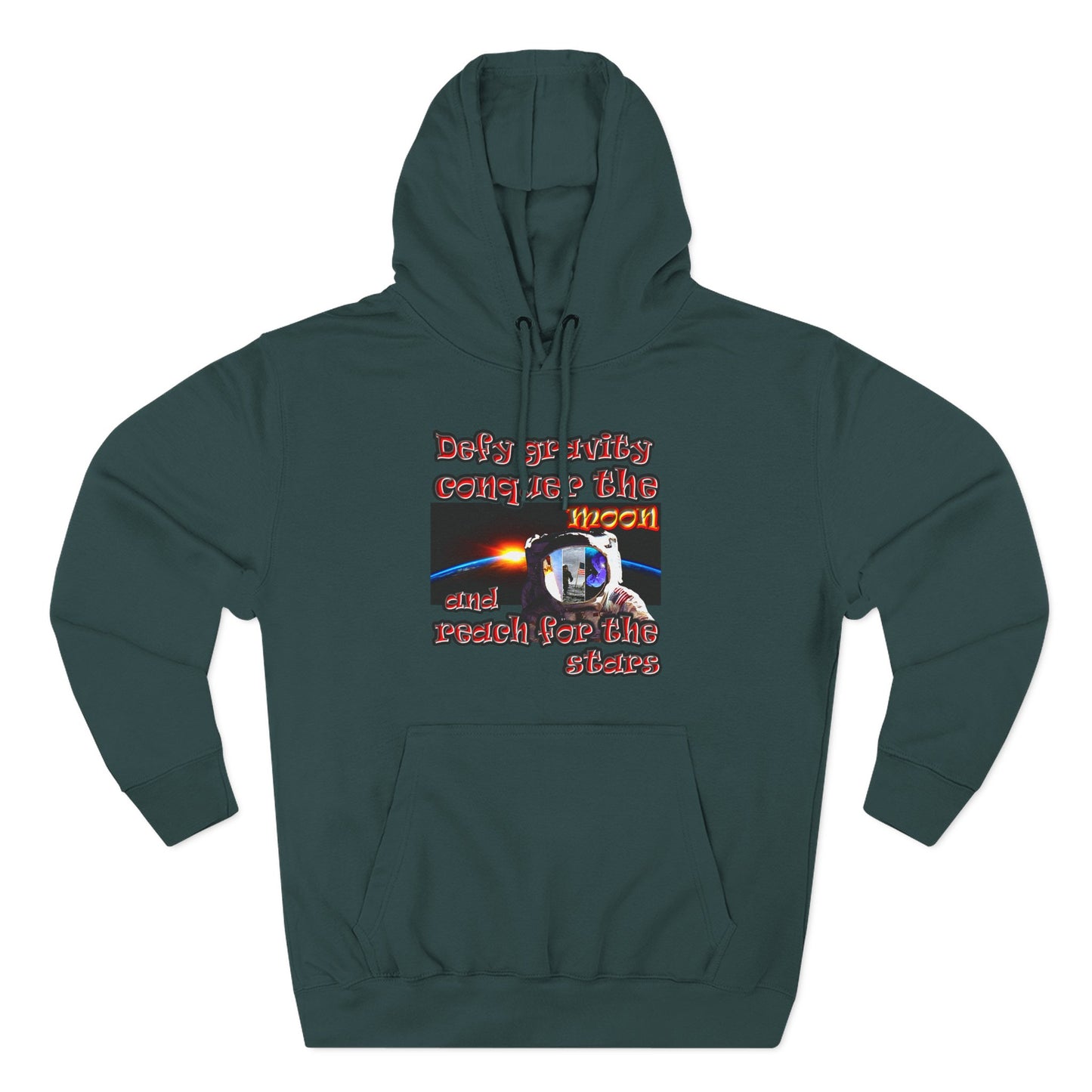 defy conquer reach - Three-Panel Fleece Hoodie