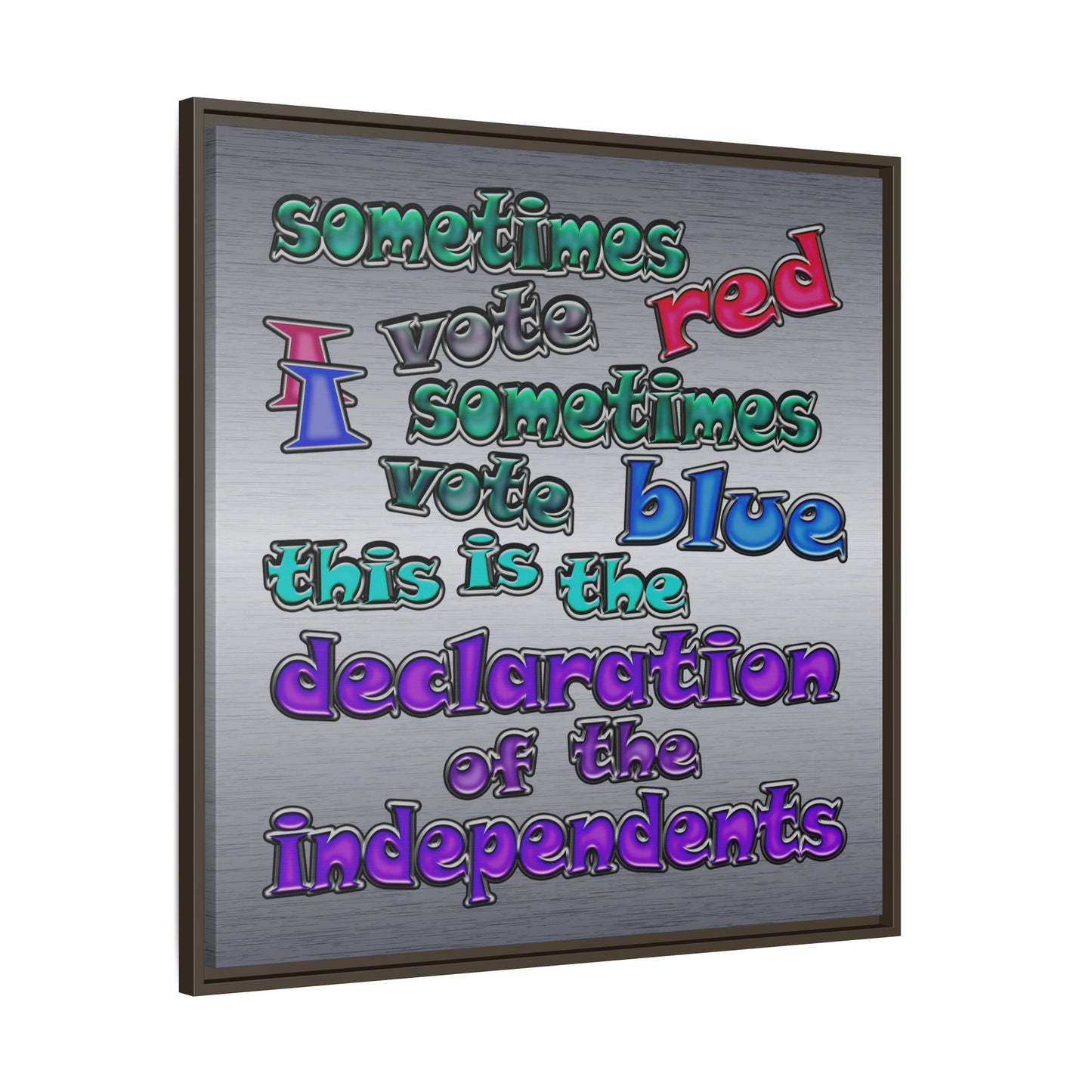 declaration of the independents - framed canvas art (brushed nickel)