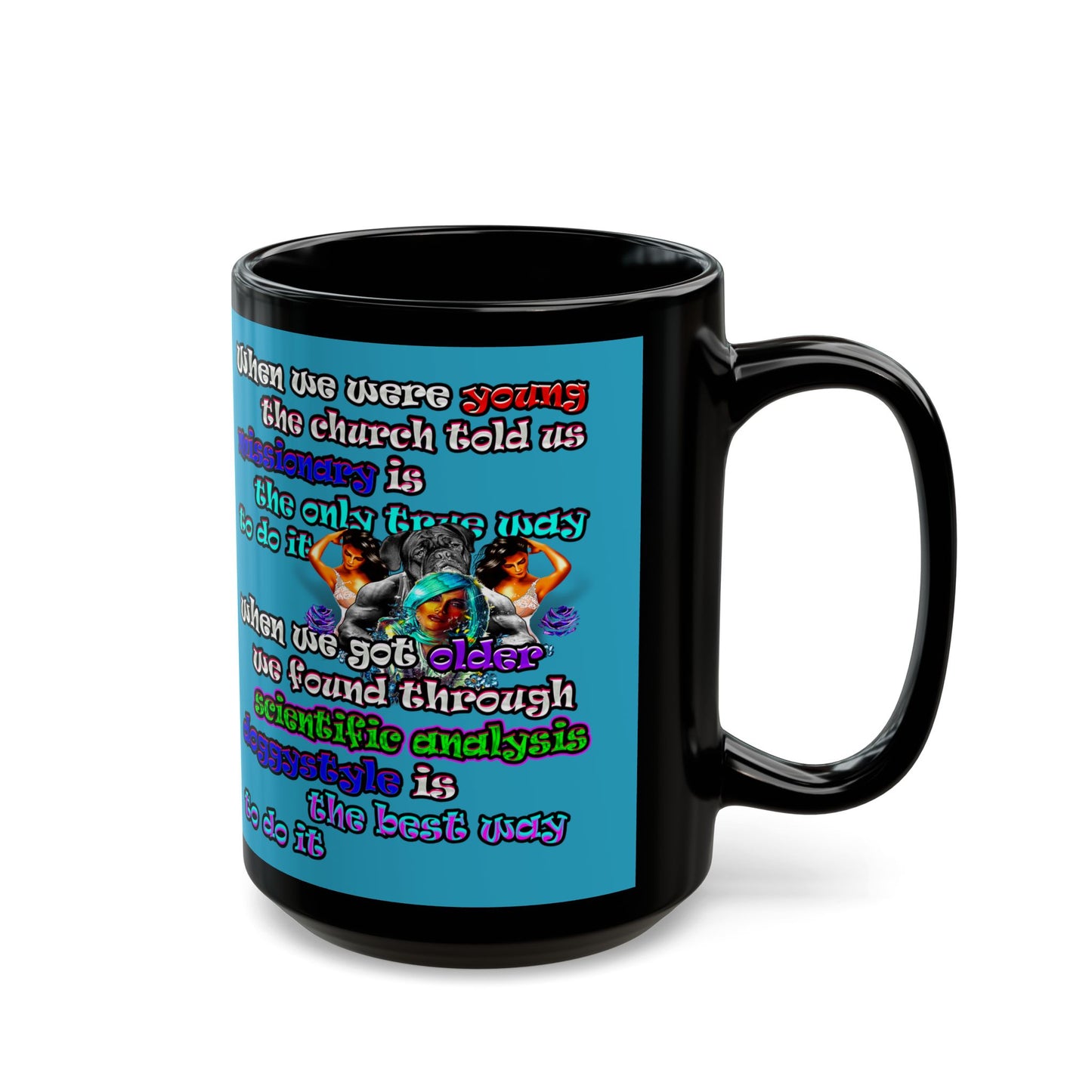 doggystyle - Black Mug (turquoise)