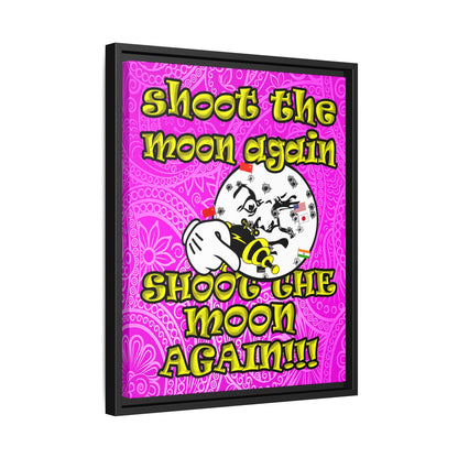 shoot the moon again - framed canvas art (pink swirl)