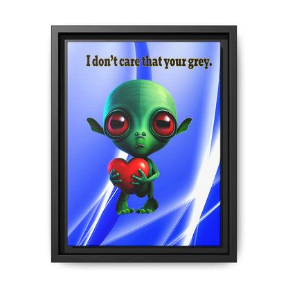 I don't care that your grey - framed canvas art (blue-white wave)