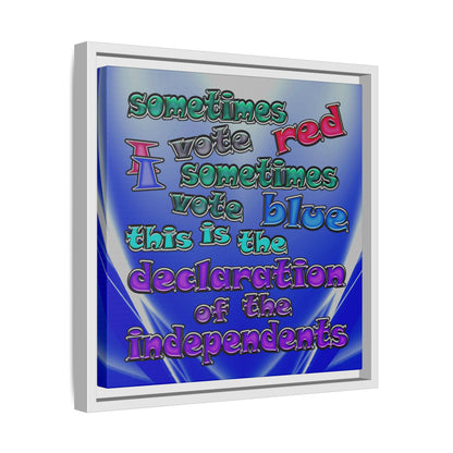 declaration of the independents - framed canvas art (blue-white wave)