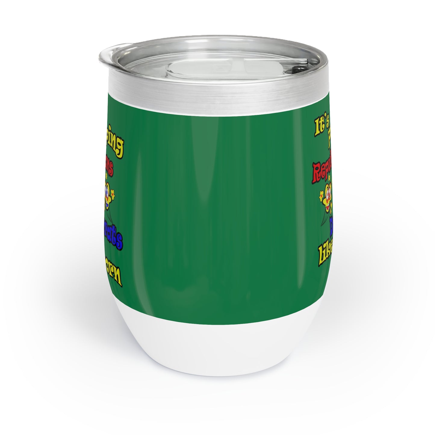 popping like popcorn - Chill Wine Tumbler (dark green)