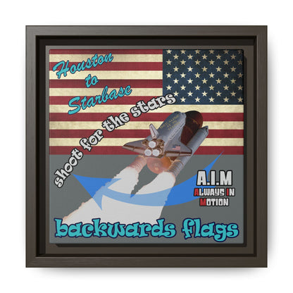 shoot for the stars - framed canvas art (dark grey)