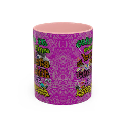 the bum's shit - Accent Mug (pink swirl)